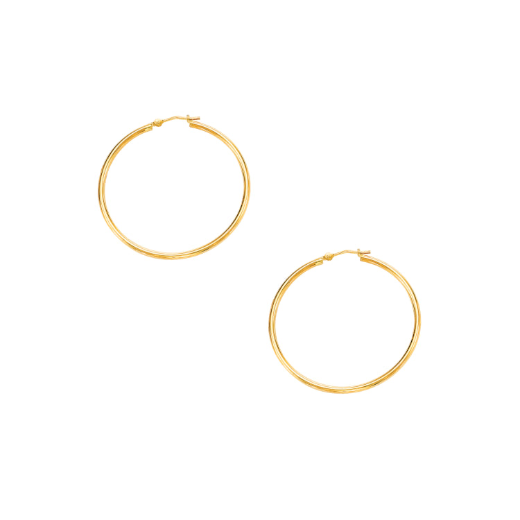10K Gold 2X40Mm Hoop Earring