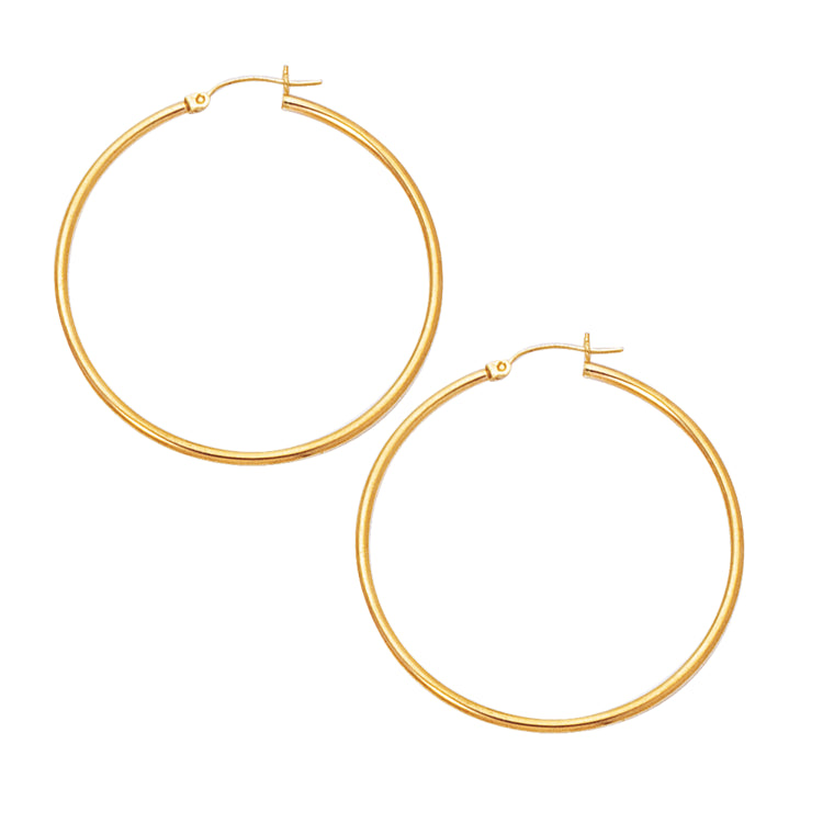 10K Gold 2X45Mm Hoop Earring
