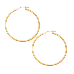 10K Gold 2X45Mm Hoop Earring