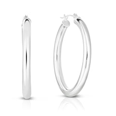 10K Gold 3X30Mm Hoop Earring