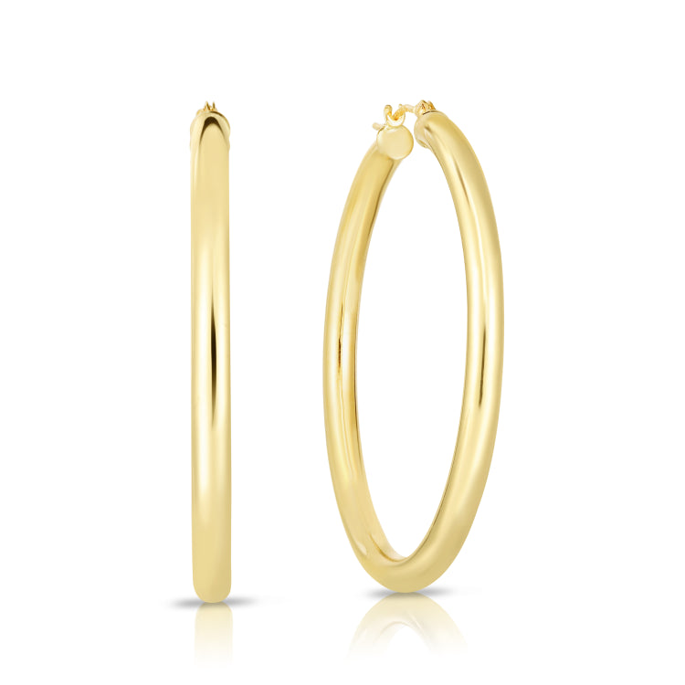 10K Gold 3X40Mm Hoop Earring