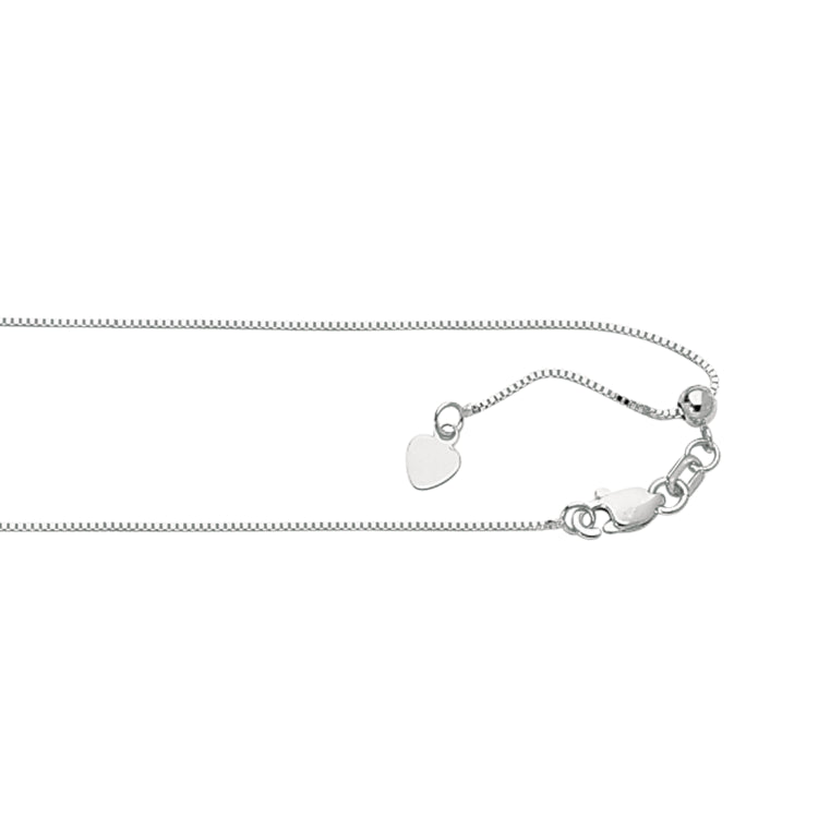 Silver 0.68Mm Adjustable Box Chain