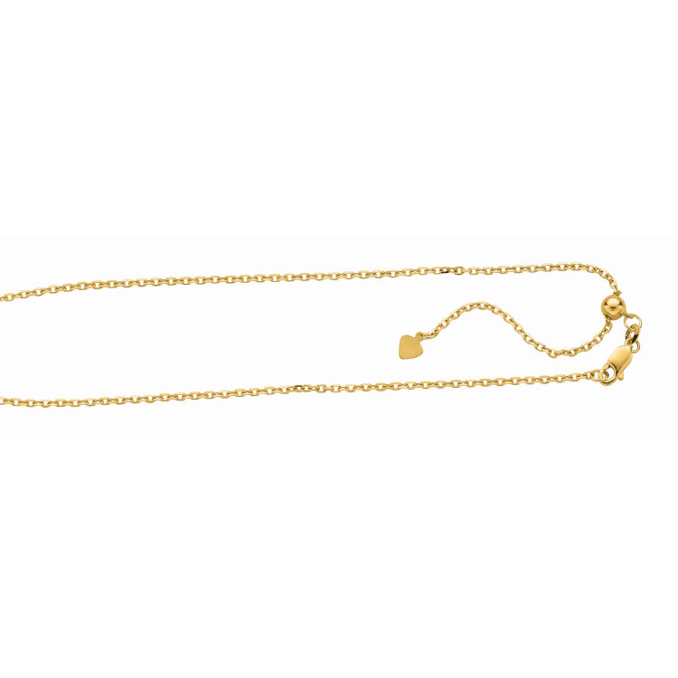 Silver 1.8Mm Adjustable Yellow Cable Chain
