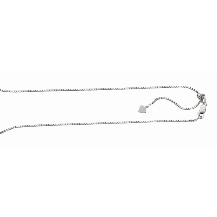 Silver 1.4Mm Adjustable Box Chain