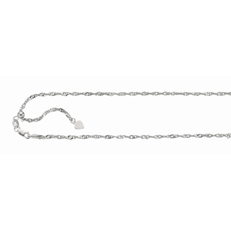 Silver 1.5Mm Adjustable Singapore Chain