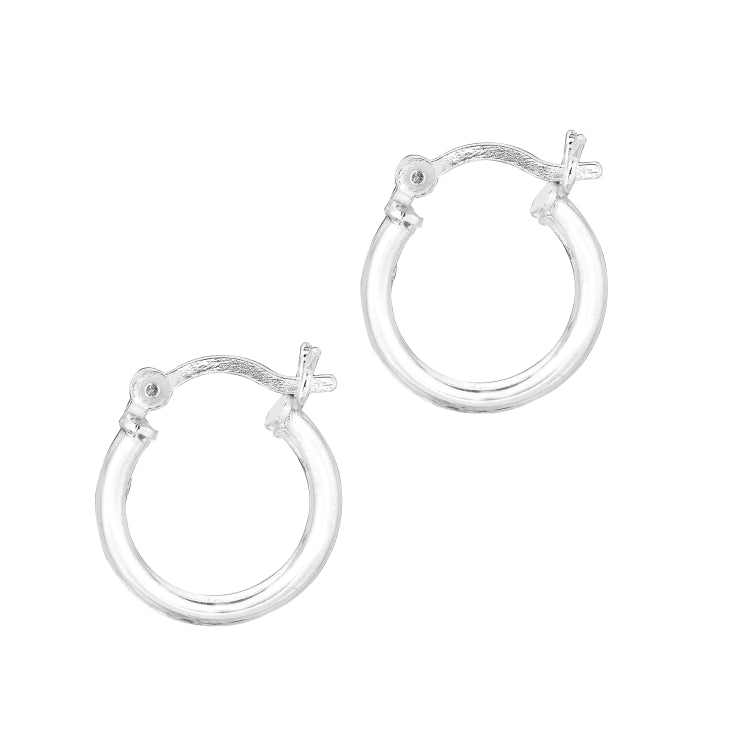 Silver 2X10Mm Hoop Earring
