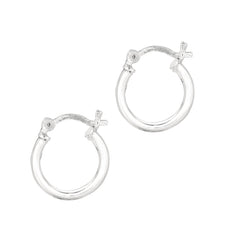 Silver 2X10Mm Hoop Earring