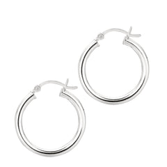 Silver 3X20Mm Hoop Earring