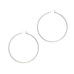 Silver 2X50Mm Hoop Earring