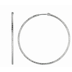 Silver 1.5X4.5Mm Endless Hoop Earring