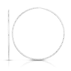 Silver 60Mm Diamond Cut Endless Hoop Earring