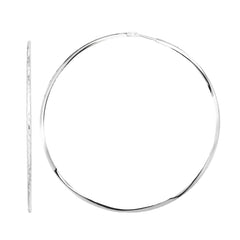 Silver 60Mm Diamond Cut Endless Earring