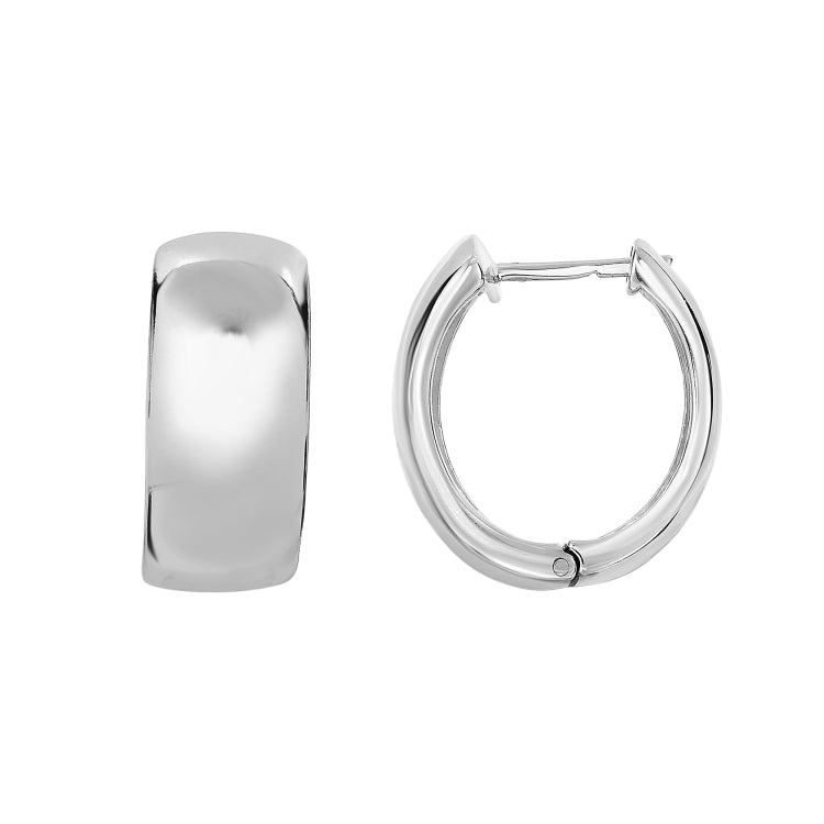 Silver 18X10Mm Huggie Earring