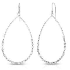 Silver Pear Drop Mirror Chain Earring