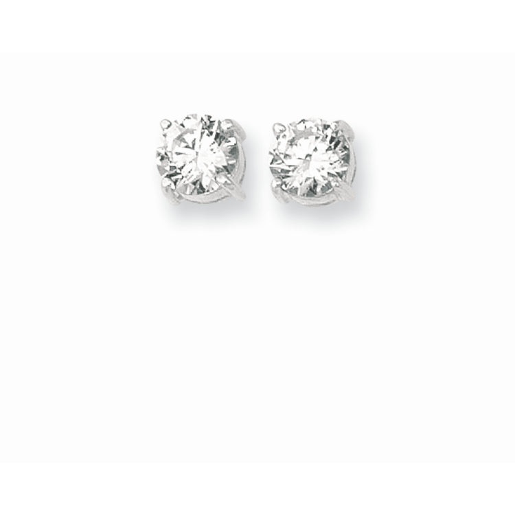Silver 8Mm Cz Earring