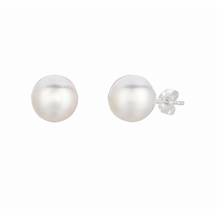 Silver 8Mm Freshwater Pearl Earring