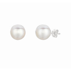 Silver 8Mm Freshwater Pearl Earring