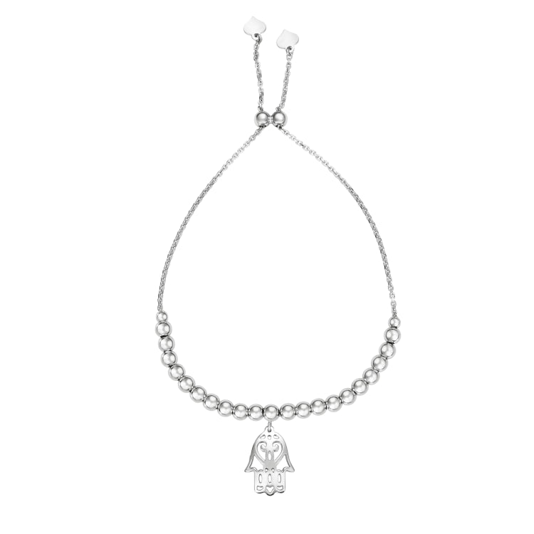 Silver Hamsa Dangle Friendship Bracelet