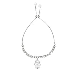 Silver Hamsa Dangle Friendship Bracelet