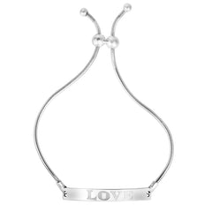 Silver Love Bar Friendship Bracelet