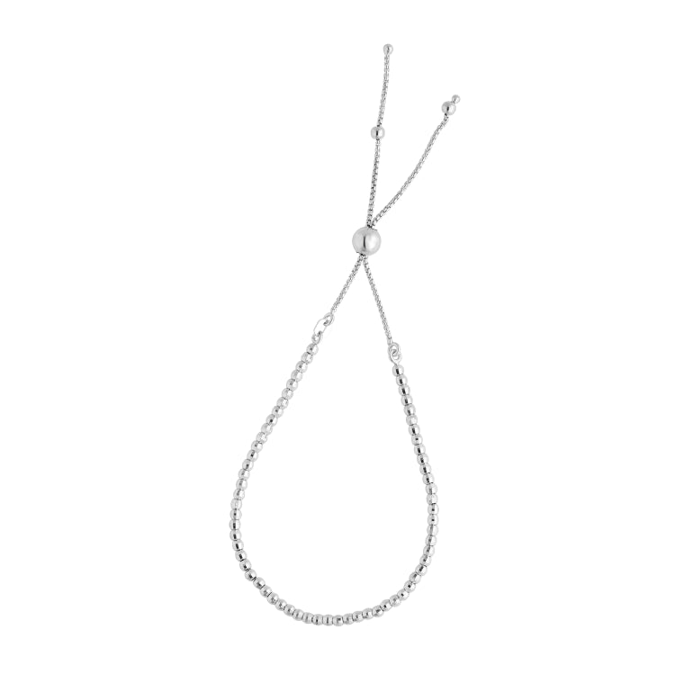 Sterling Silver Polished Mini Bead Friendship Bracelet