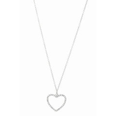 Silver Cz Open Heart Necklace