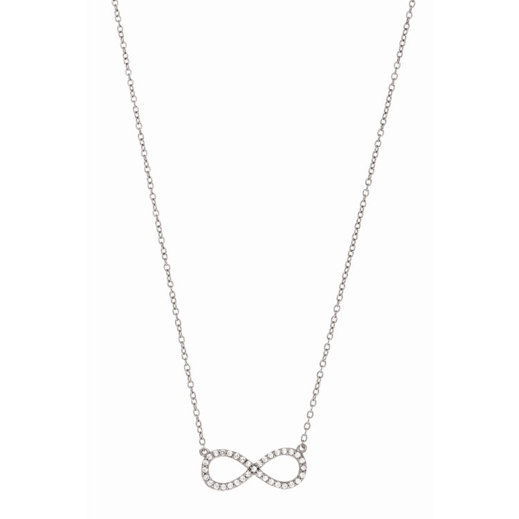 Silver 7" Pave Cz Infinity Bracelet
