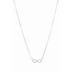 Silver 18" Mini Pave Cz Infinity Necklace