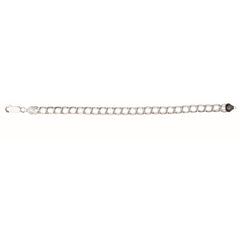 Silver Small Double Interlocking Oval Link Bracelet