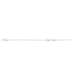 Silver Two-Tone Arrow Anklet