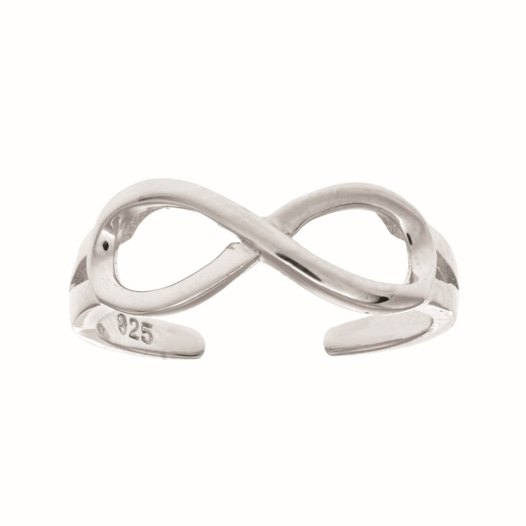 Silver Polished Infinity Toe Ring