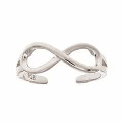 Silver Polished Infinity Toe Ring