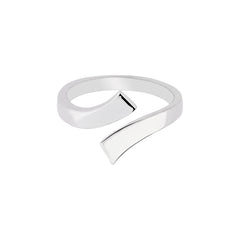 Silver Polished Bypass Toe Ring