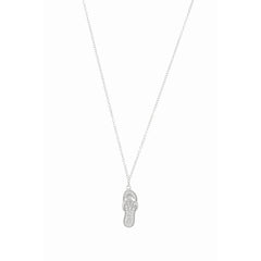 Silver Cz Flip Flop Necklace
