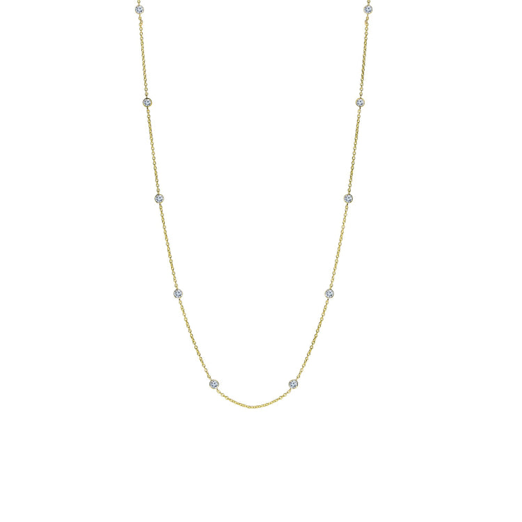 Silver Cz By The Yard Necklace