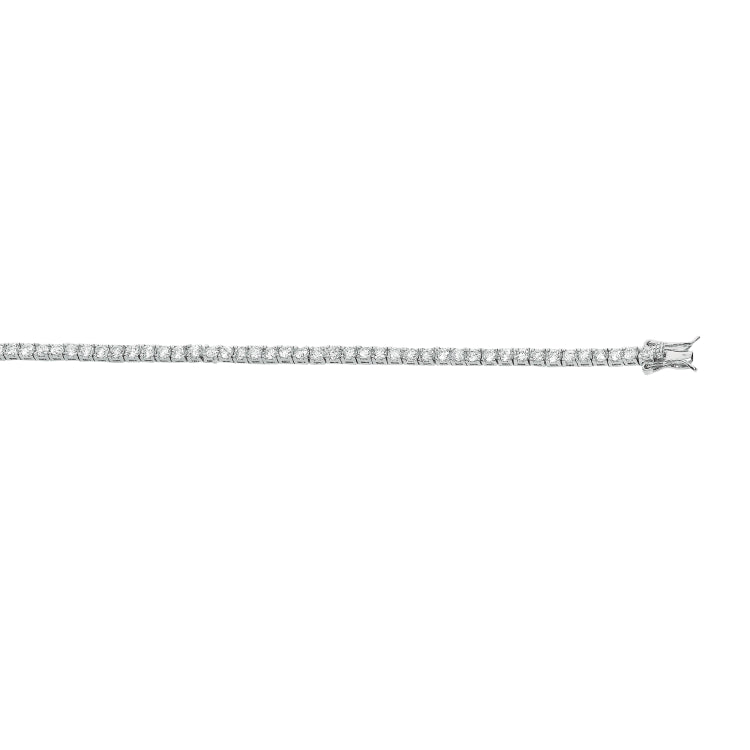 Silver Channel Set Cz Tennis Bracelet