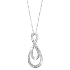 Silver Diamond Accent .03Ct Infinity Necklace
