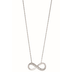 Silver Diamond Accent .03Ct Infinity Necklace