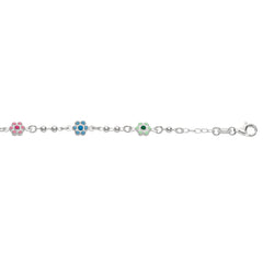 Silver Flower Station Bracelet