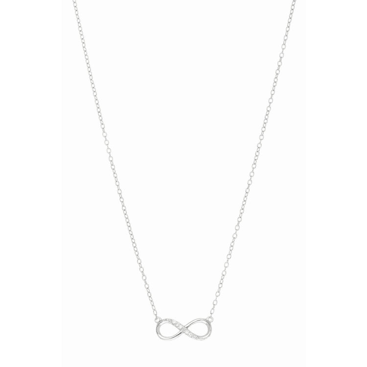 Silver 18" Cz Infinity Necklace