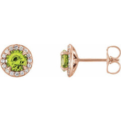 Round 4-Prong Halo-Style Earrings