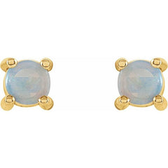 Round 4-Prong Cabochon Earrings