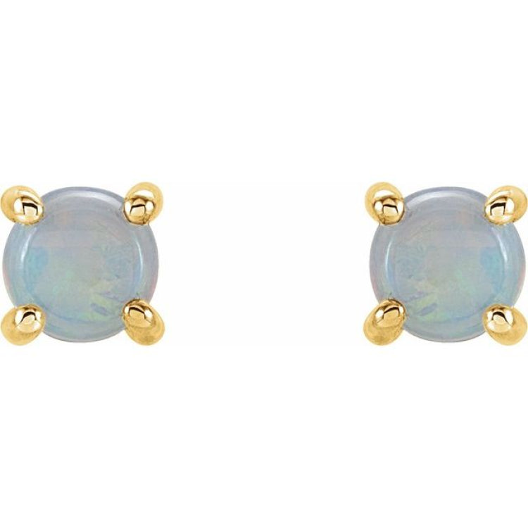 Round 4-Prong Cabochon Earrings