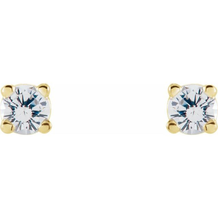 Round 4-Prong Lightweight Stud Earrings