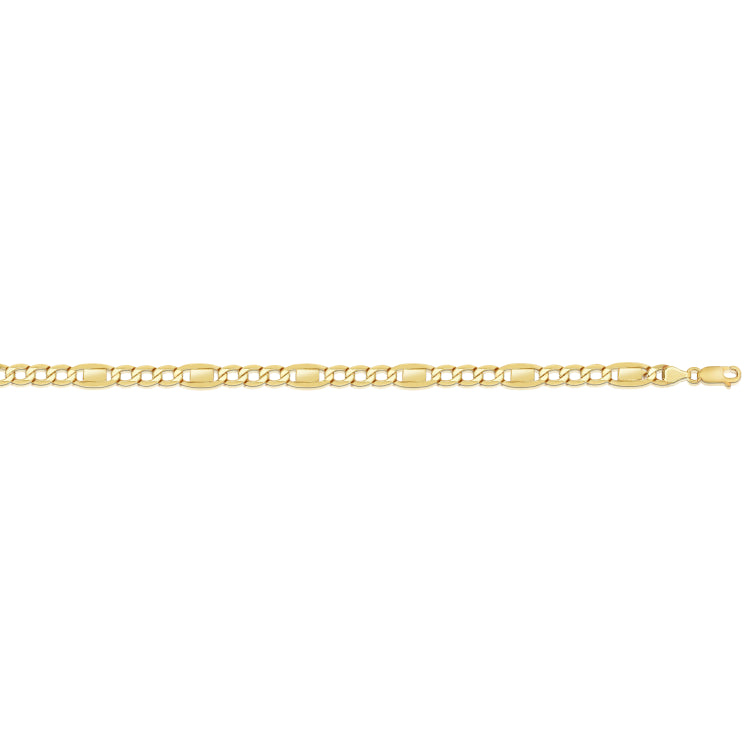 14K Gold 6.4Mm Figaro Bar Link Chain