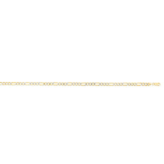 14K Gold 3.5Mm Lite White Pave Figaro Chain