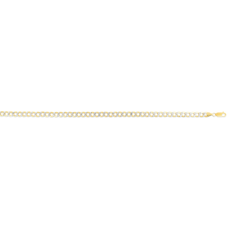 14K Gold 5.5Mm Lite White Pave Curb Chain