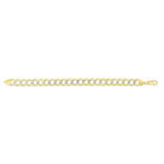 14K Gold 11.23Mm White Pave Curb Chain
