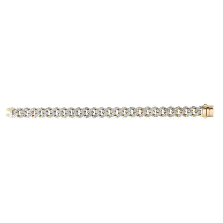 14K Gold 11.5Mm Lite Miami Cuban With Diamonds