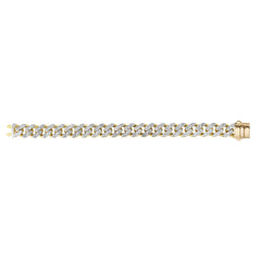 14K Gold 13.5Mm Lite Miami Cuban With Diamonds